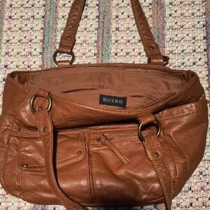 Bueno Brown Leather Shoulder Bag